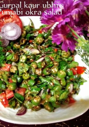 A picture of Punjabi okra salad 🥗.