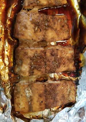 A picture of Bourbon Glazed Salmon.