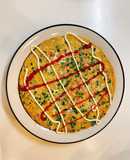 Trứng chiên hành lá cà rốt xúc xích