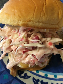 A picture of Leftover Turkey Slider with Cranberry Coleslaw.
