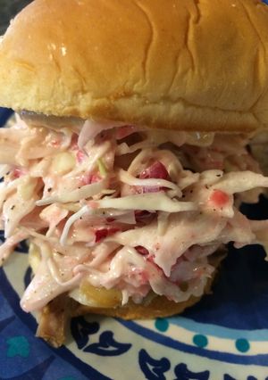 A picture of Leftover Turkey Slider with Cranberry Coleslaw.