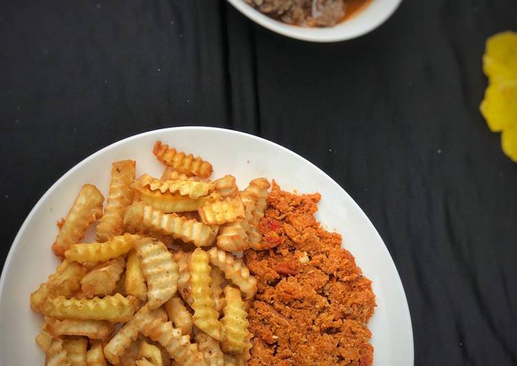 Recipe: Perfect Crinkle fried sweet potatoes and egg sauce This is Secret Recipe  From Homemade !!