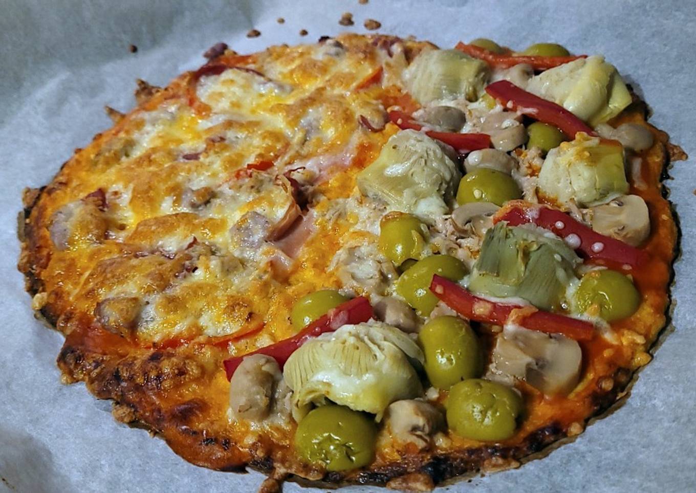 Pizza con masa de Coliflor