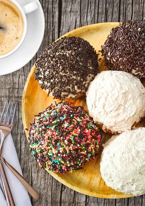 Foto resep Donat meses double cream cokelat