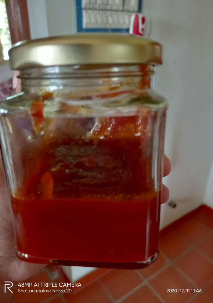 ஹோம் மேட் ரெட் சில்லி சாஸ் (Homemade redchilli sauce recipe in tamil) செய்முறை முக்கிய புகைப்படம்