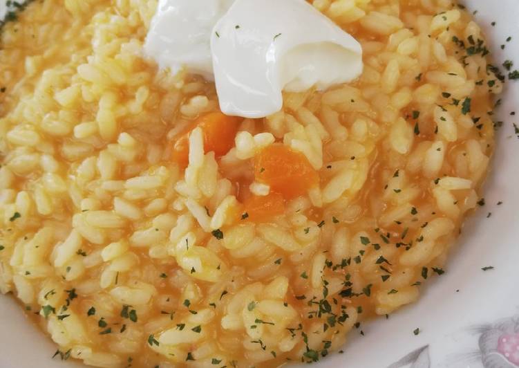 Steps to Make Homemade Risotto zucca gialla e philadelphia