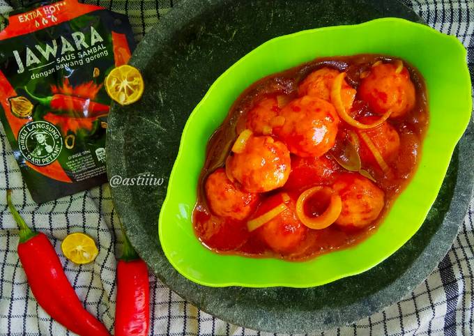 Bola bola salmon pedas manis sambel Jawara