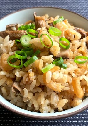 A picture of Dried Shrimp & Dried Mushroom Takikomigohan.