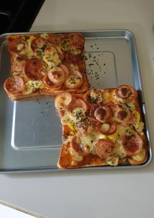 Foto resep Pizza roti tawar sosis