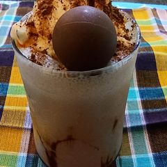 Coffee milk shake with ice cream A picture of Coffee milk shake with ice cream.