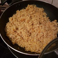 A picture of Rice with lentils.