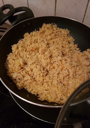 A picture of Rice with lentils.