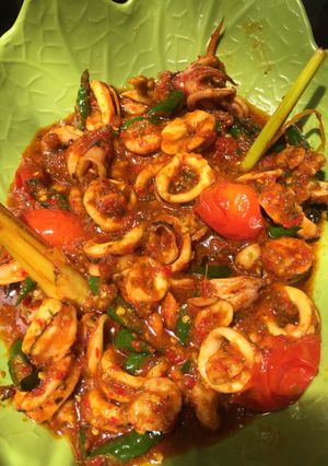 Foto resep Cumi + udang super pedas khas Manado