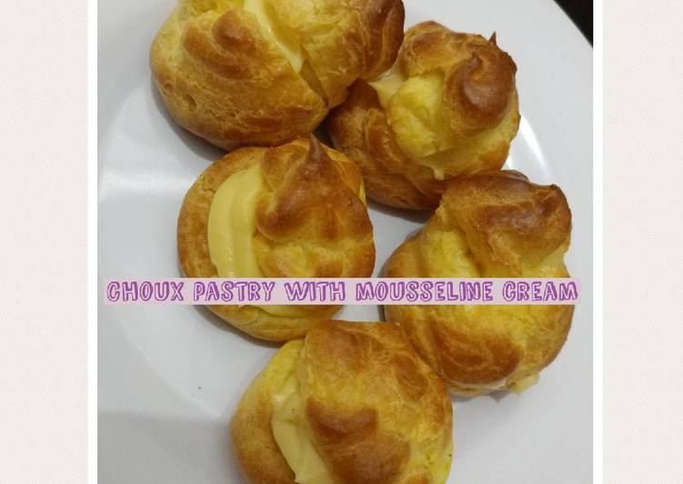 Choux pastry with mousseline cream