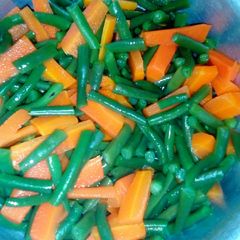 A picture of Blanched vegetables.