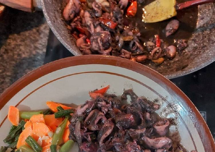 Resep Cumi-cumi Masak Hitam 🖤 yang mudah