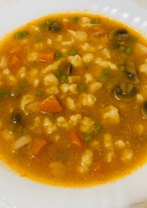 Gombaleves zöldségekkel recept fotója