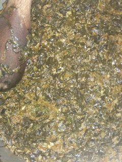 A picture of Kienyeji mboga with cream.