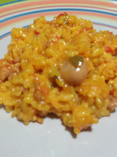 Una foto de Arroz con salchichas con thermomix