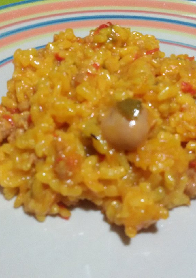 Una foto de Arroz con salchichas con thermomix