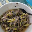 Tumis jantung pisang bunga pepaya