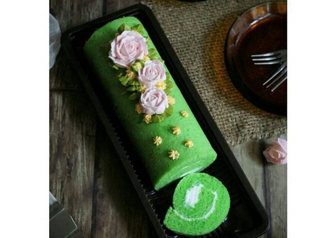 Bolu gulung kukus pandan