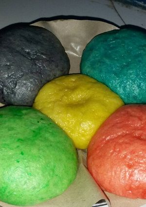 Foto resep Bakpau rainbow simple enak