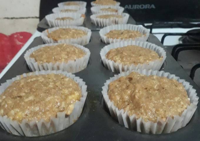 Muffins De Banana Harina Integral Y Avena Receta De Andrea Gonzalez