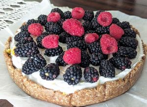 Una foto de Pie de limón con yogurt de leche de coco - vegano