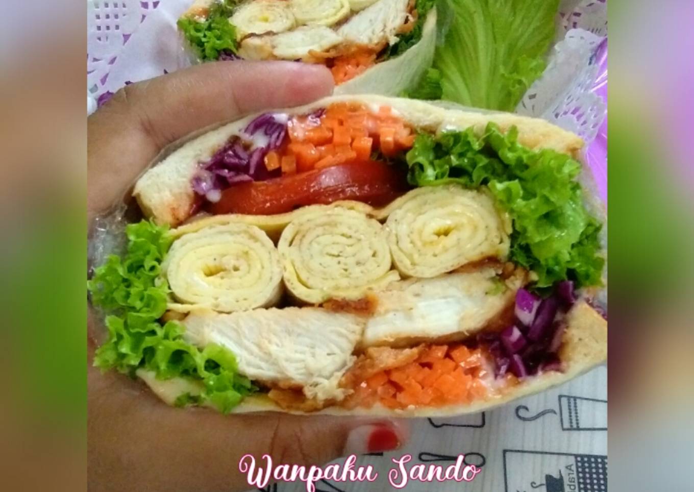 Wanpaku Sando Fried Chicken Rolled Omelet