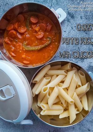 Gambar Cheesy Penne Pasta with Sausage