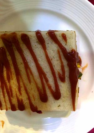 A picture of Veg Mayo bread sandwich.