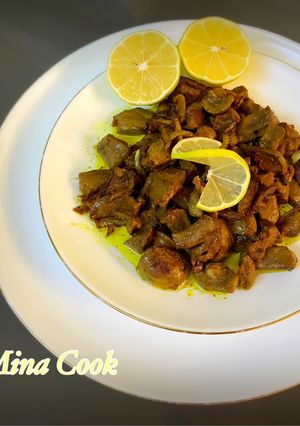 عکسی از دستور دل و قلوه گوسفندی سرخ شده