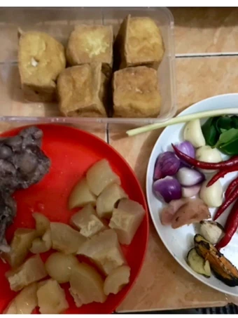 Langkah Mudah untuk Membuat Resep Gulai Tunjang/Kikil Sapi tahu ati ampela yang Menggugah Selera