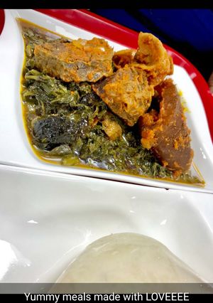 A picture of Afang soup.