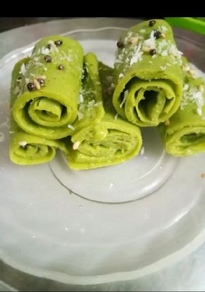 A picture of Chutney khandvi.