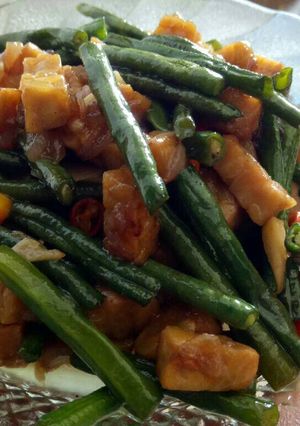 Foto resep Tumis kacang panjang + tempe