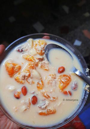 আলমন্ড ক্ষীর কমলা (Almond Kheer Komola Recipe in Bengali) রেসিপির প্রধান ছবি
