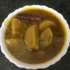 A picture of Gatte ki sabzi.