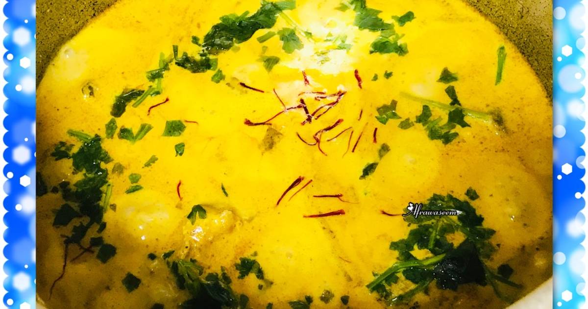 Saffron chicken korma Recipe by DROOLSOME MORSEL BY AFREEN WASEEM Cookpad