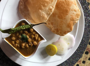 A picture of Punjabi chole bhature.