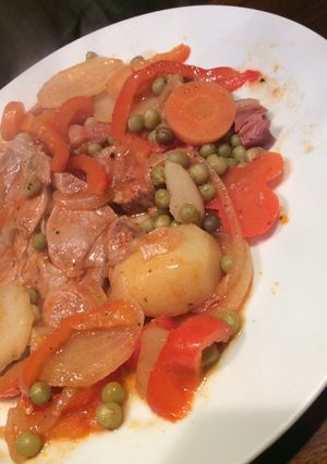 Una foto de Carne de cerdo a la portuguesa
