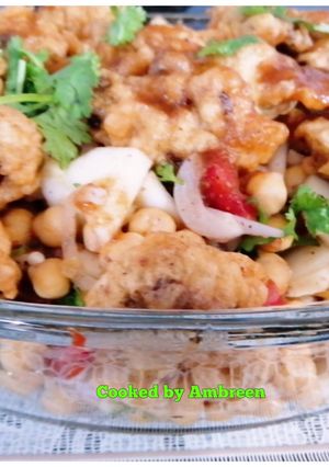 A picture of Beef pakora with chana chaat🤗.