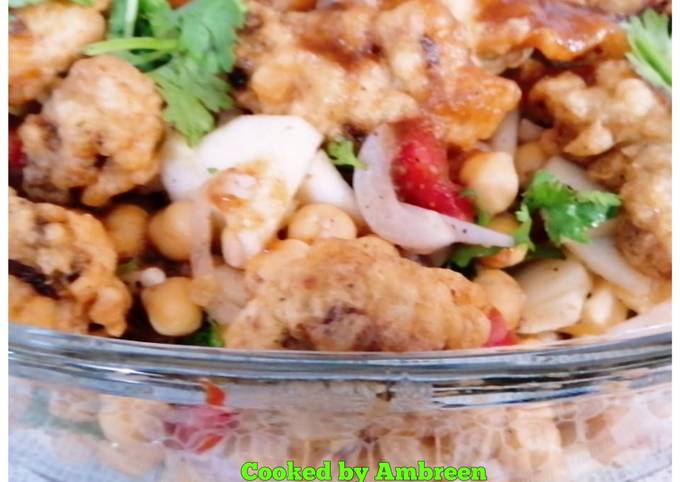 Beef pakora with chana chaat🤗 Recipe