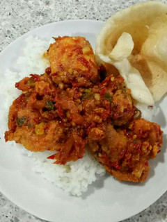 A picture of Egg and Tofu with Spicy Sauce (Balado Telur Tahu) *Vegetarian.