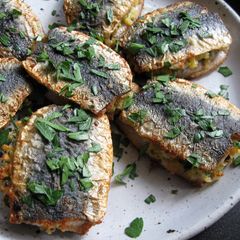 A picture of Pan-fried Stuffed Sardines.