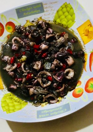 Foto resep Cumi Hitam pedas wijen