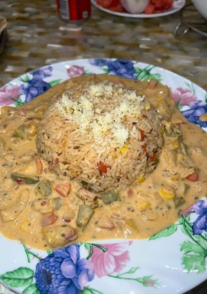 A picture of Italian Rice with Creamy Gravy.