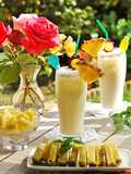 Chilled Pineapple Coconut Milk Cocktail (Light Version)