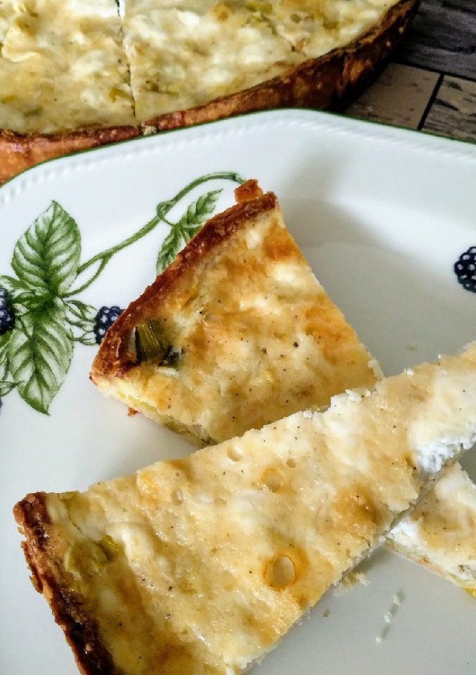 Una foto de Quiche de puerros y queso de cabra